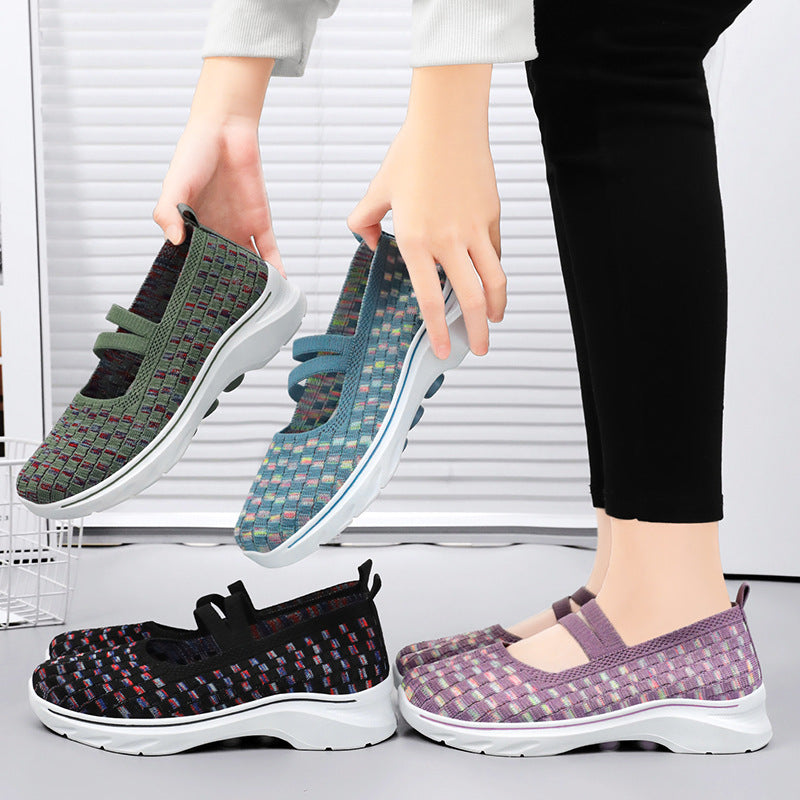Dame Behagelige Slip-On Sportsko med elastiske stropper og åndbart overmateriale Stilla