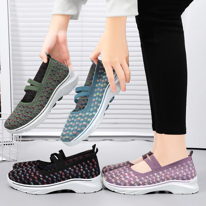Dame Behagelige Slip-On Sportsko med elastiske stropper og åndbart overmateriale Stilla