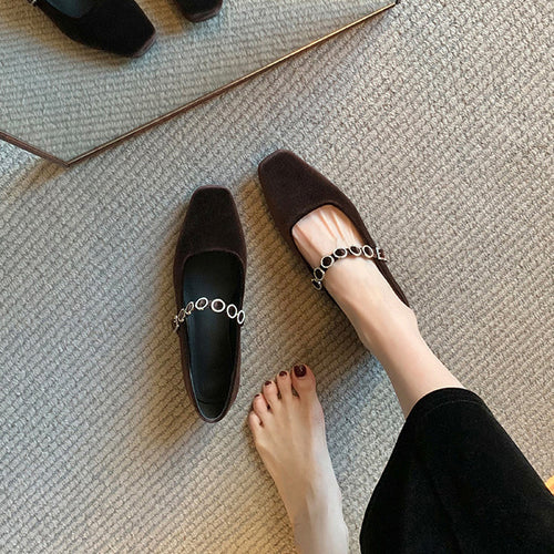 Dame Elegant Saten Mary Jane Ballerinaer med dekorativ strop Stilla