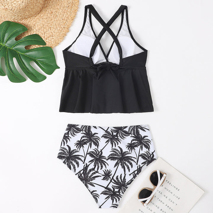 Dame Tankini-sæt med mode wrap-top og blomsterbukser Stilla