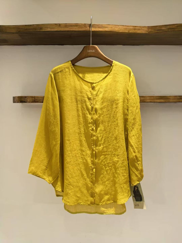 Femme Let Knaplukning Tunika-Bluse Stilla
