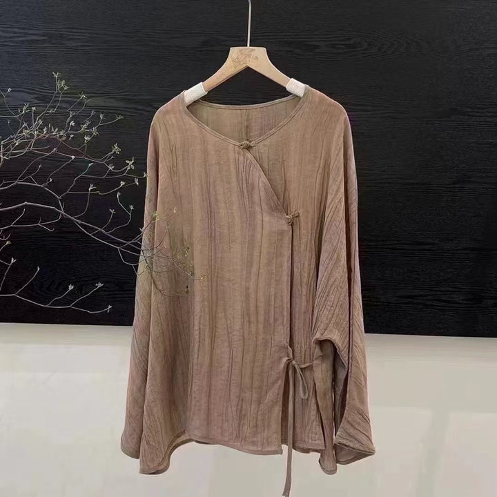 Dame asymmetrisk Button-Up Tunika Stilla