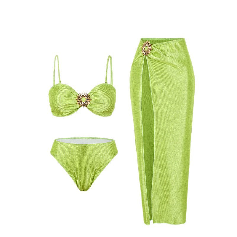 Dame Bikini-sæt med moderne top og elegant omslagsskjørt Stilla