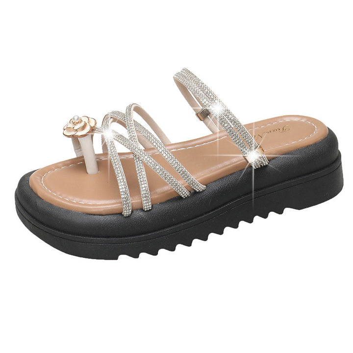 Dame Glamourøse Sandaler med funklende Strass detaljer og skridsikker sål Stilla