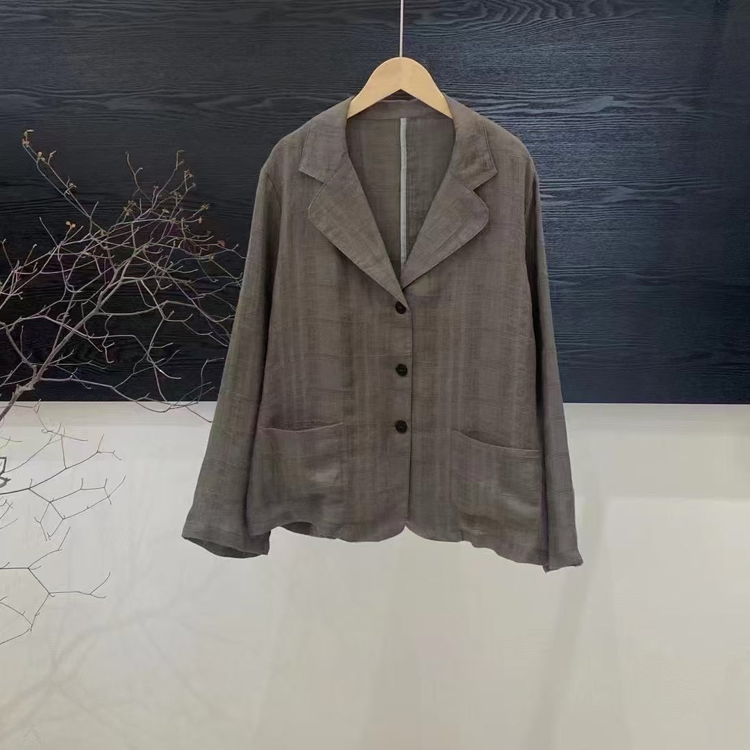 Femme Letvægts Linned Blazer Stilla