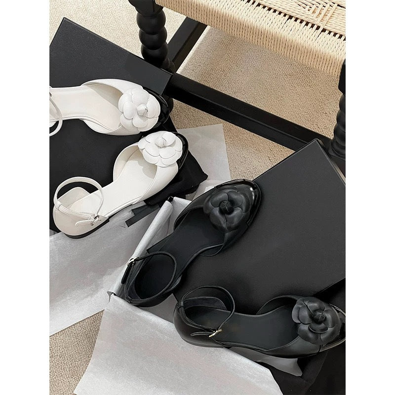 Dame Elegante Halbsandaler med floralt 3D-detalje Stilla