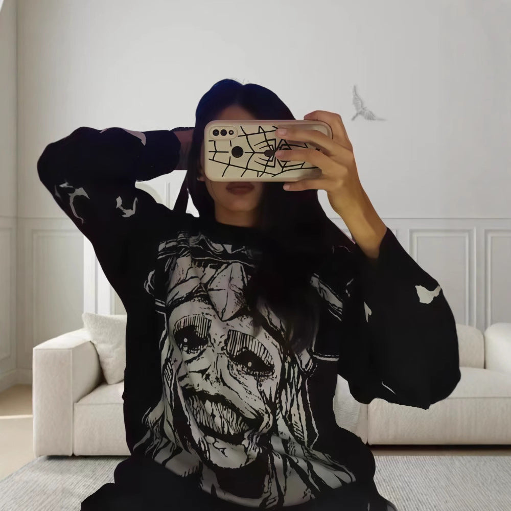 Herrer trendy sweatshirt med markant grafisk mønster og løs pasform Stilla