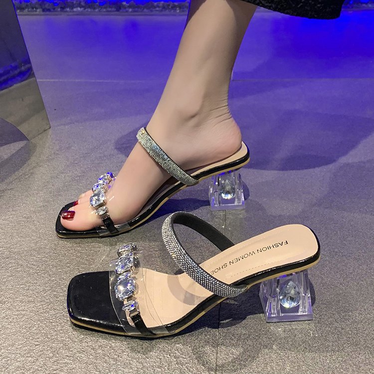 Dame højhælede sandaler med elegante strassdetaljer Stilla