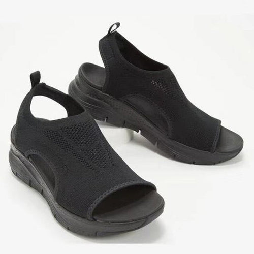 Dame sportlige sandaler med luftig strikket overflade og skridsikker sål Stilla
