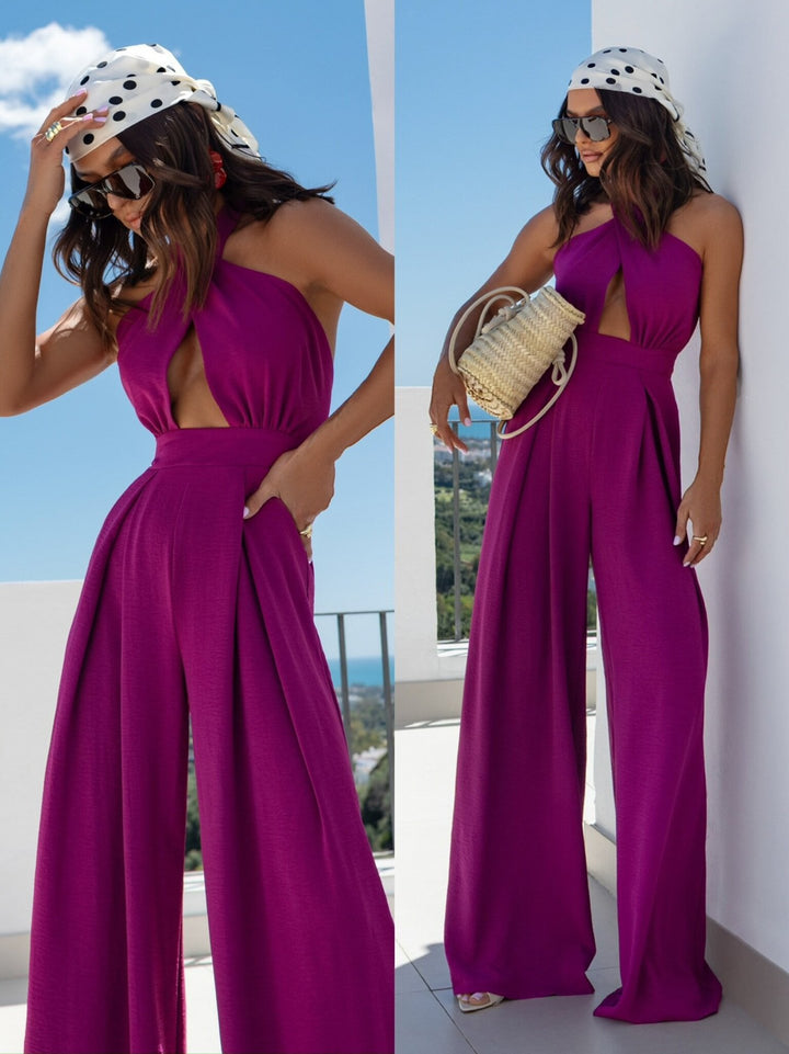 Dame Halter-Nakke Cut-Out Jumpsuit Stilla