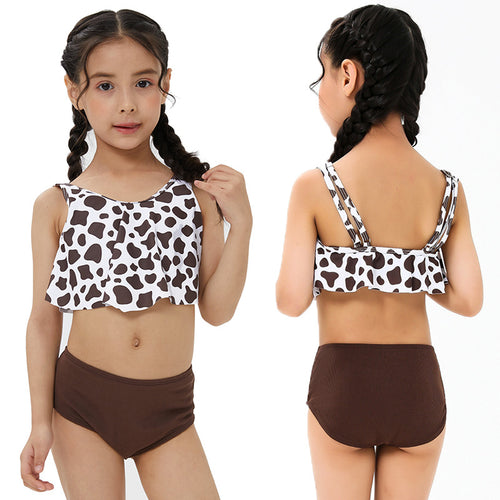 Dame Crop-Bikini-Sæt med moderigtigt leopardmønster og høj talje Stilla