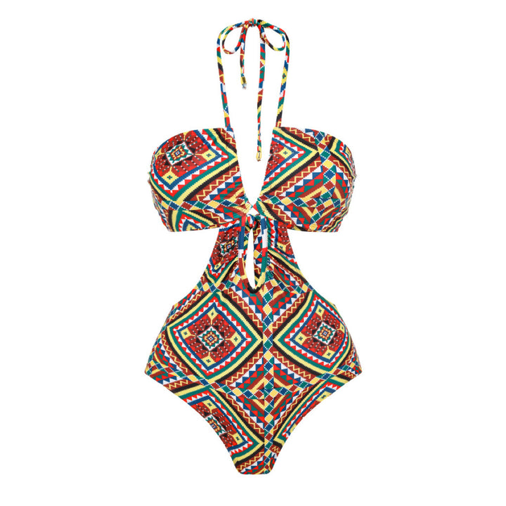 Dame Bikini-sæt med moderigtigt indviklet design og farverig mønsterblanding Stilla