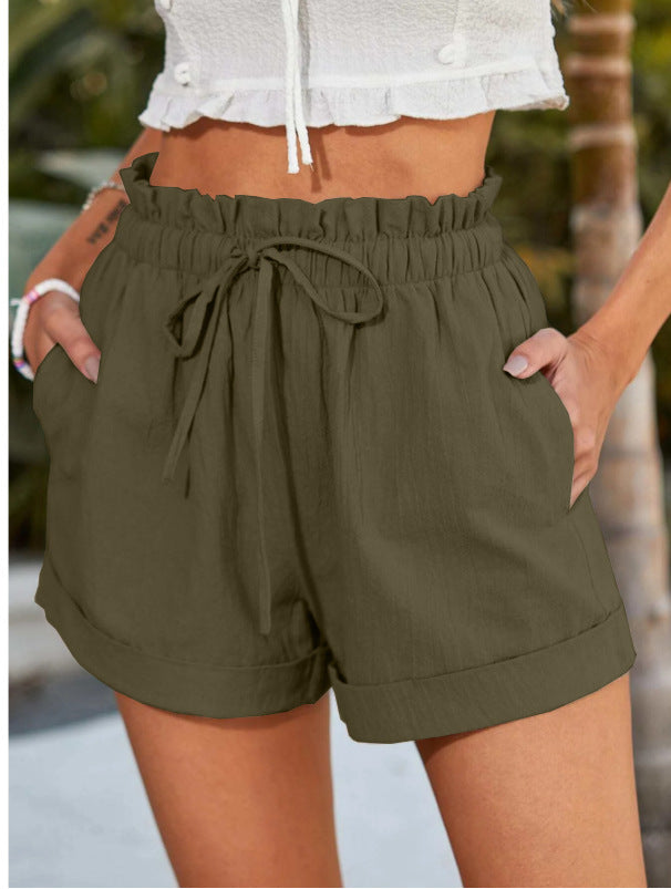 Dame Rüschentaschen Casual Shorts Stilla