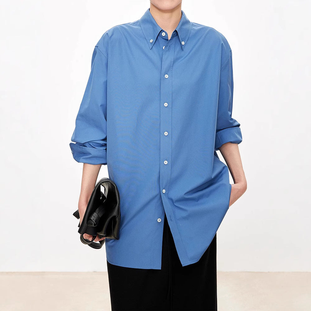 Damer elegant oversized bluse med klassiske knapdetaljer Stilla