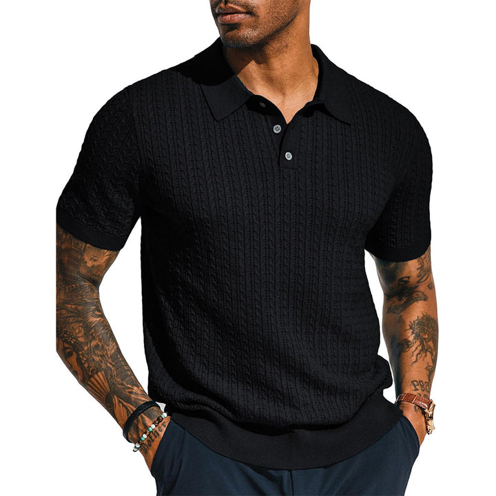 Herrer Poloshirt med struktureret strikdesign Stilla
