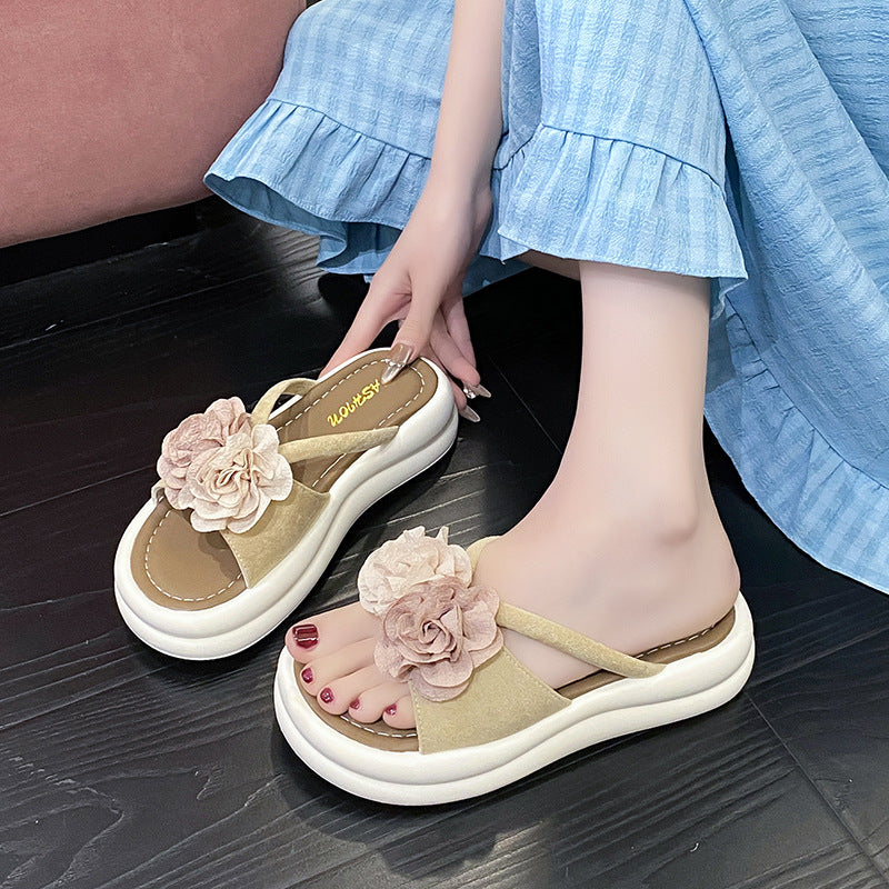 Dame Plateau-sandaler med floral dekoration og dæmpende sål Stilla