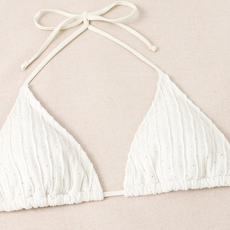 Dame triangel-bikini med moderne indpakningskjole og elegante detaljer Skovae