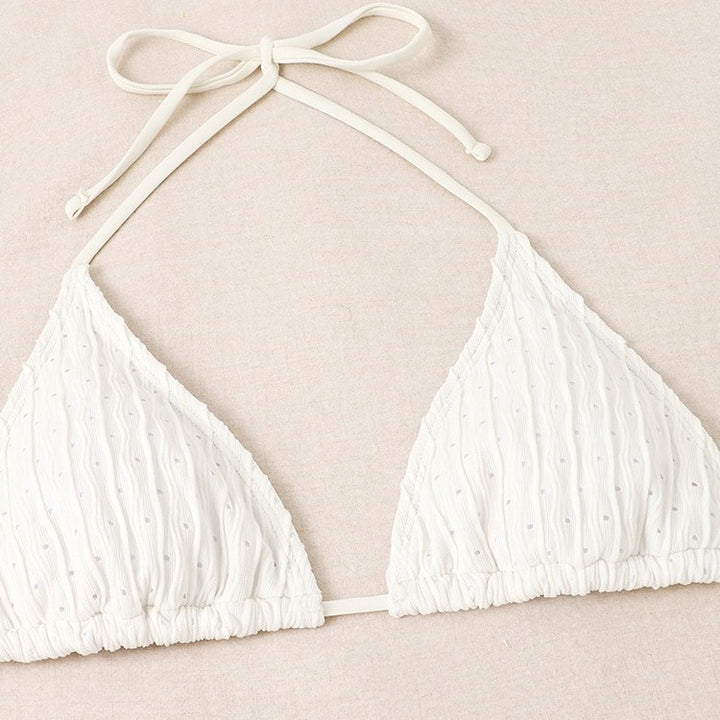 Dame triangel-bikini med moderne indpakningskjole og elegante detaljer Skovae