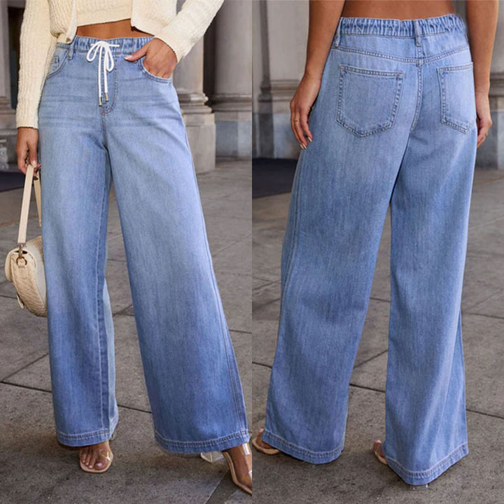 Dame Løst skårne jeans med elastisk taljebånd og moderigtigt design Stilla