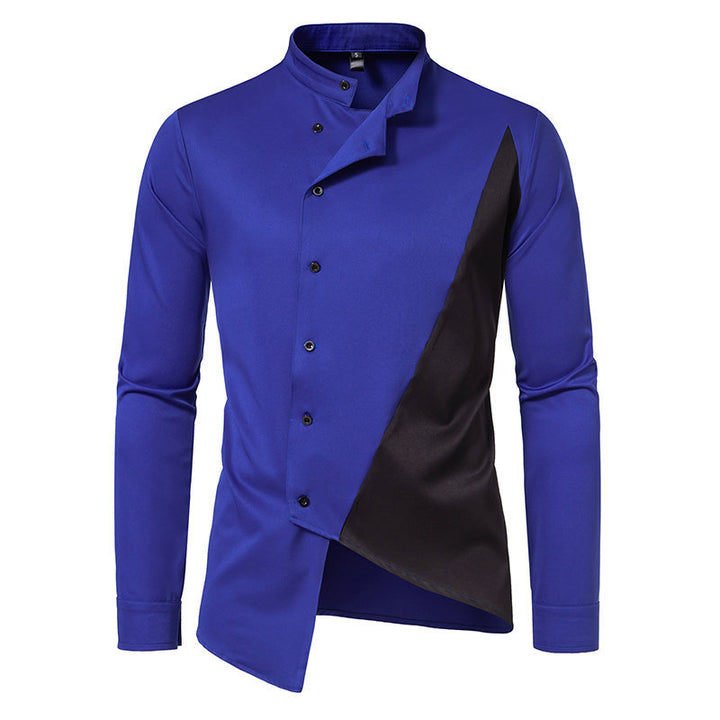 Herrer Modern Asymmetrisk Button-Up Skjorte Stilla