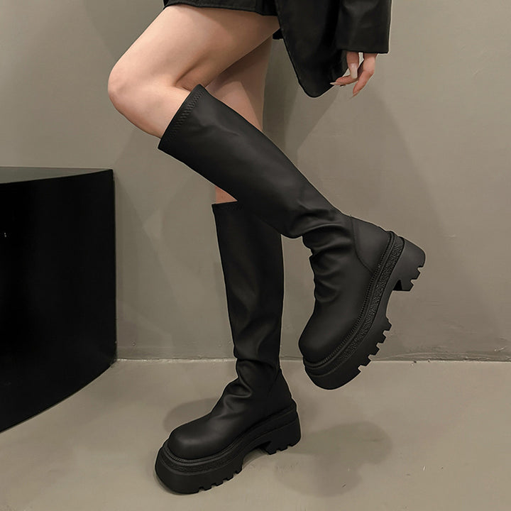 Dame Over-the-Knee-Fashion-Støvler med tyk sål Stilla
