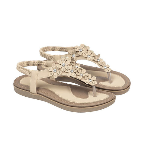 Dame sandaler med blomstret design og glitrende detaljer Stilla