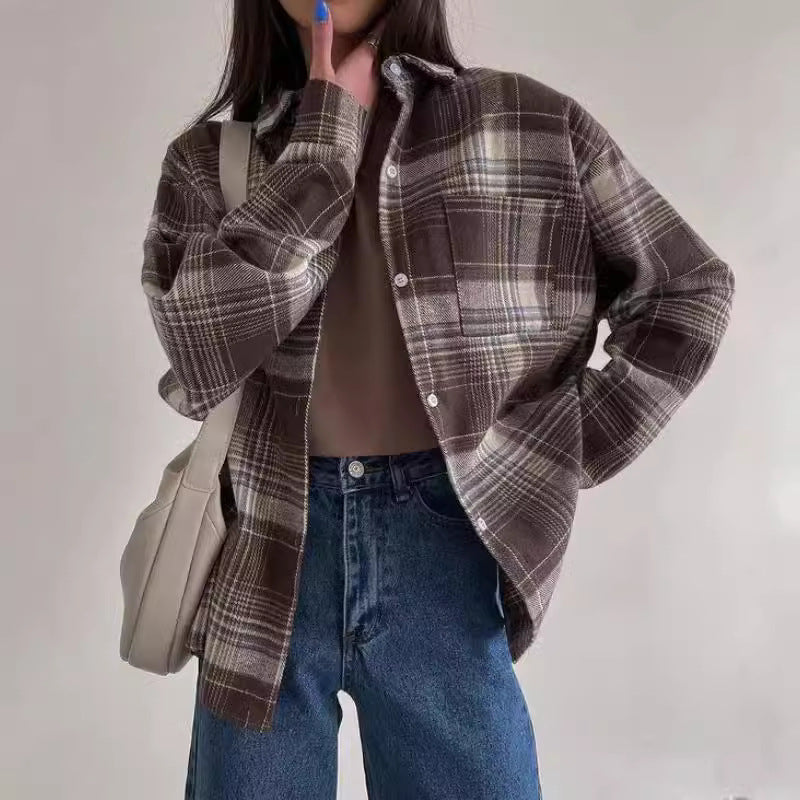 Femme Casual Flannel Overshirt Stilla