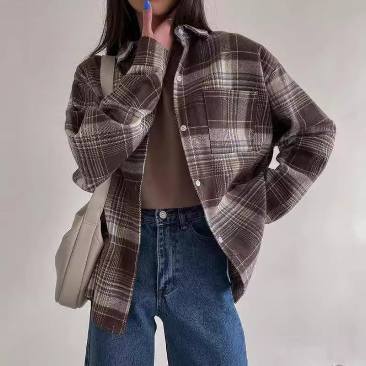 Femme Casual Flannel Overshirt Stilla