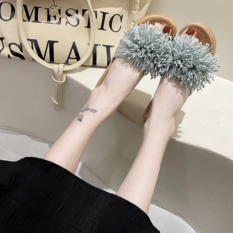 Dame Slide-sandaler med elegant blomsterdekoration og skridsikker sål Stilla