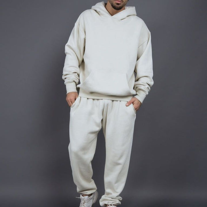 Herrer Behagelig bomulds-sweatsuit med praktiske lommer og elastisk talje Stilla