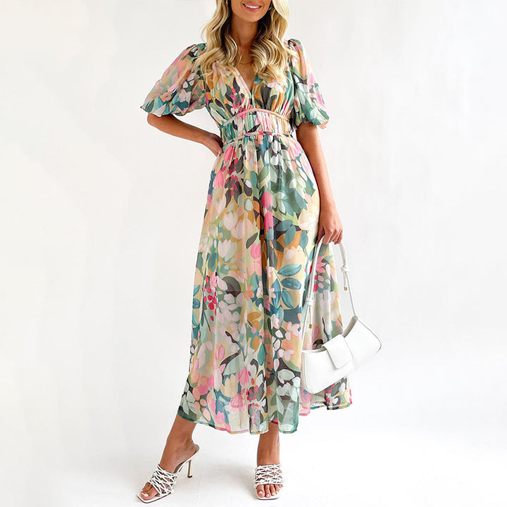 Dame maxikjole med blomsterprint Stilla