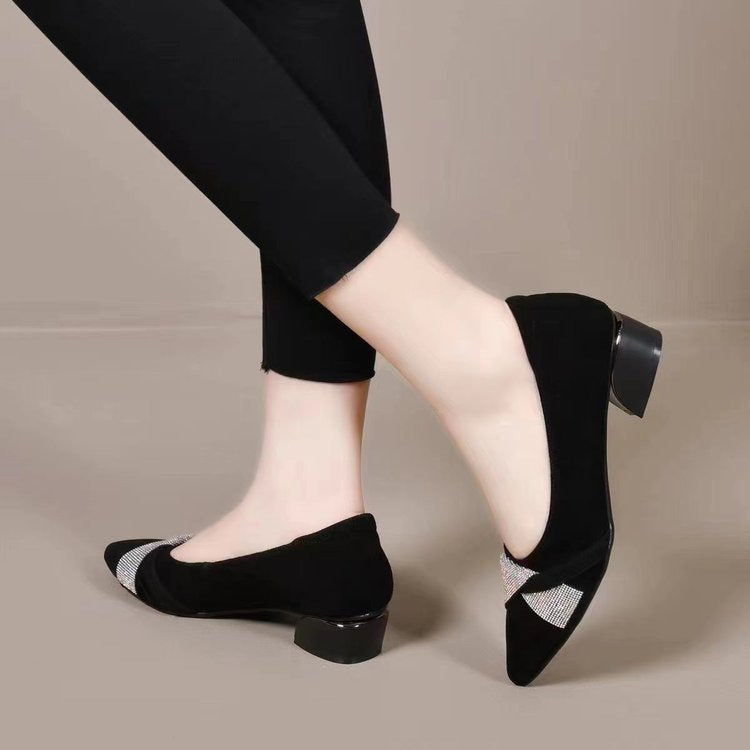 Dame mode Ballerinas med funklende accent og elegant spænde-detail Stilla
