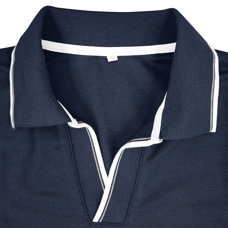 Herrer Langærmet Polo-Shirt med moderigtigt krave og kvalitets bomuldsblanding Stilla