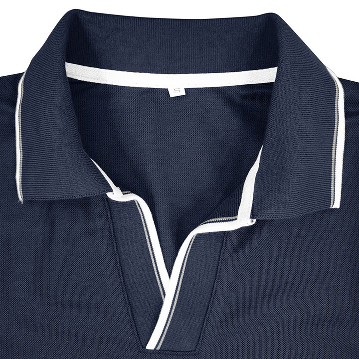 Herrer Langærmet Polo-Shirt med moderigtigt krave og kvalitets bomuldsblanding Stilla