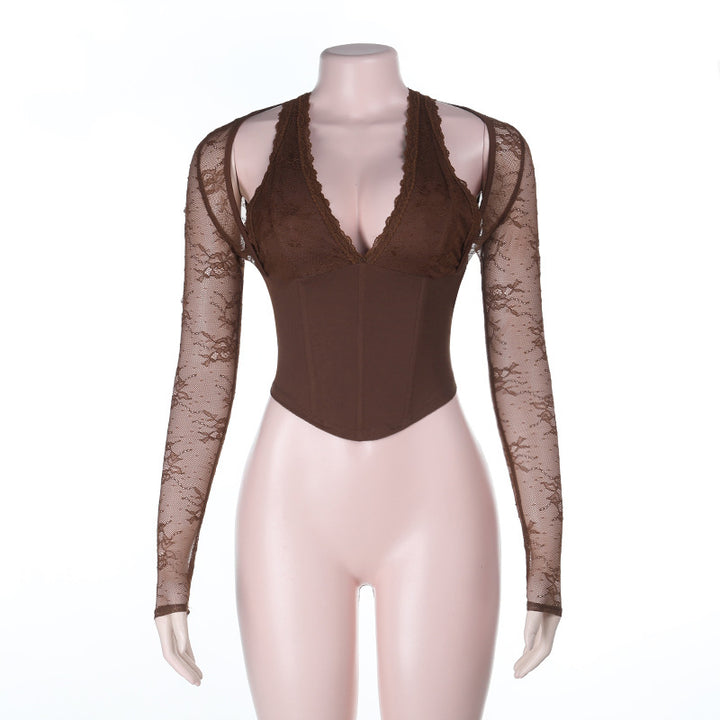 Dame spids bodysuit med figurformende design Skovae