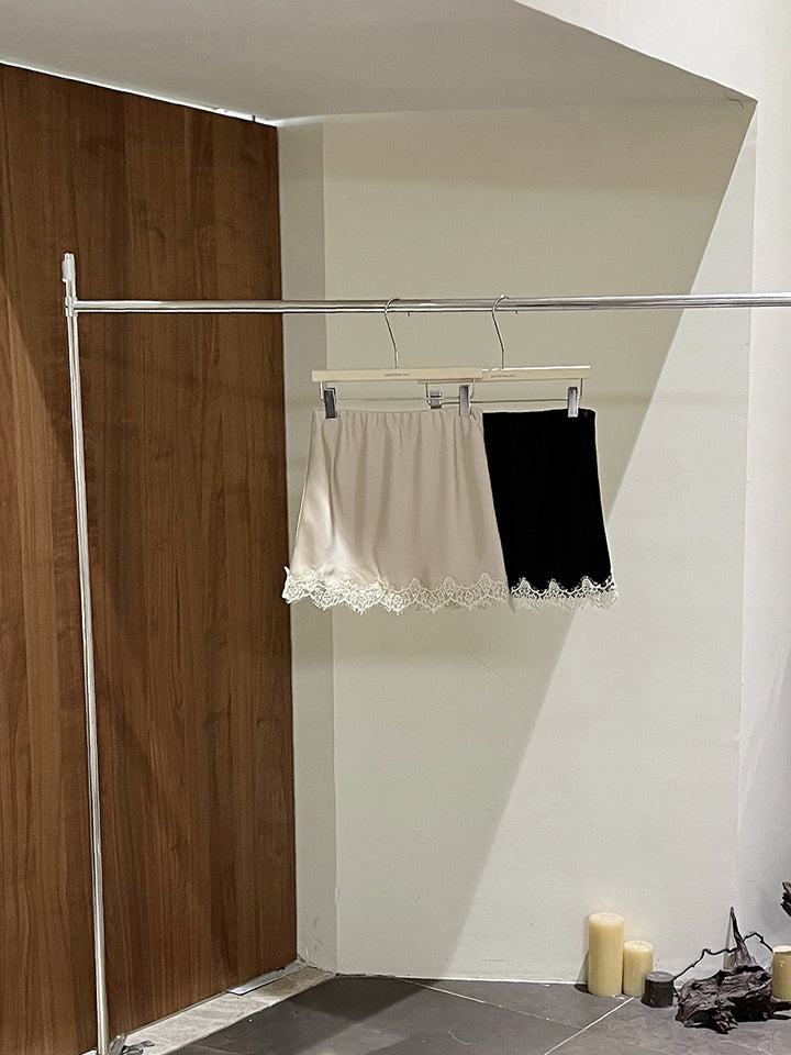 Dame Skirt med elegant spids kanten Stilla