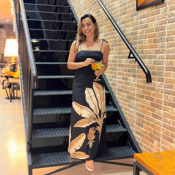 Femme Cutout Floral Maxi Kjole Stilla