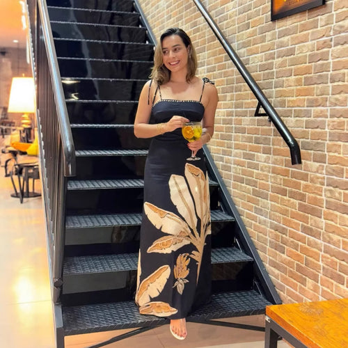 Femme Cutout Floral Maxi Kjole Stilla