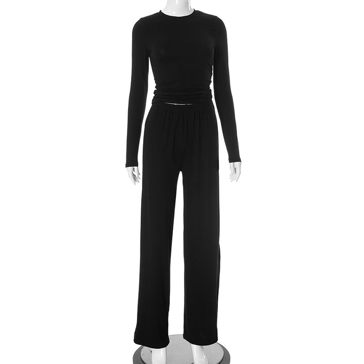 Femme Elegante Langærmet Ruffle Overall Stilla