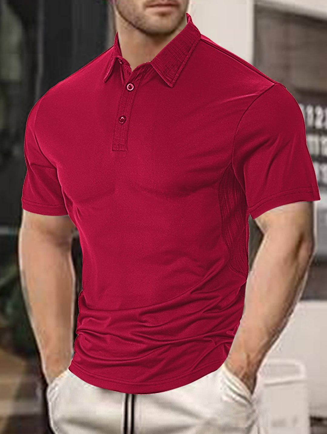 Herrer Polo-Shirt med fugtregulerende teknologi og moderne krave Stilla