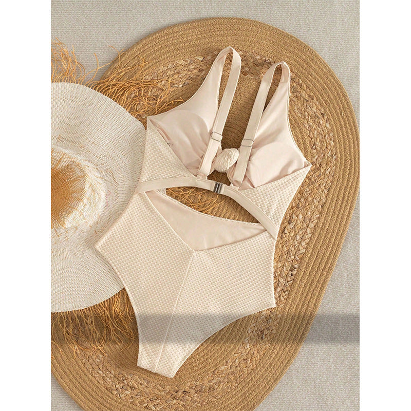 Dame one-piece badedragt med cut-out design og sofistikeret knude Skovae