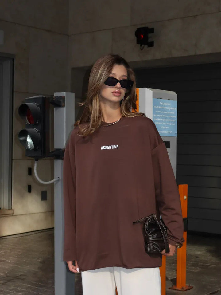 Kvinder Oversized Sweatshirt med iøjnefaldende print Skovae
