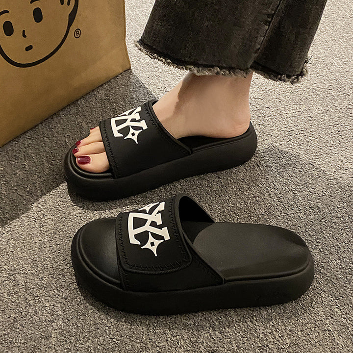 Dame Behagelige Slides med skridsikker sål og modeapplikation Stilla