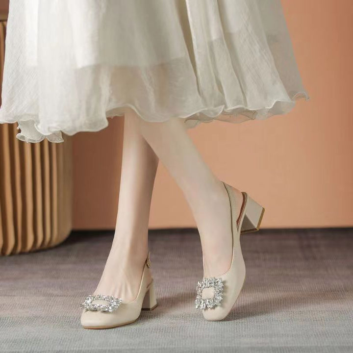 Dame elegante Slingback-pumps med funklende smykkedetalje Stilla
