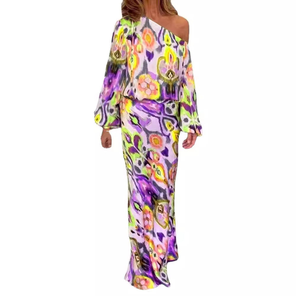 Dame Elegante Maxikjole med asymmetrisk snit og flydende stof Stilla