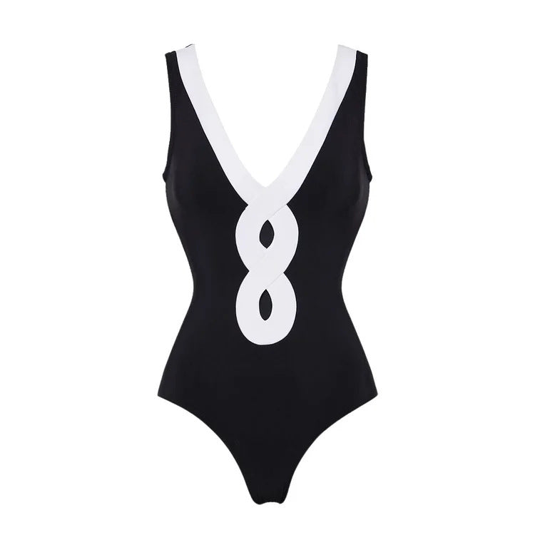 Damer elegant V-udskæring bikini med stilfuld omslagsskørt Skovae