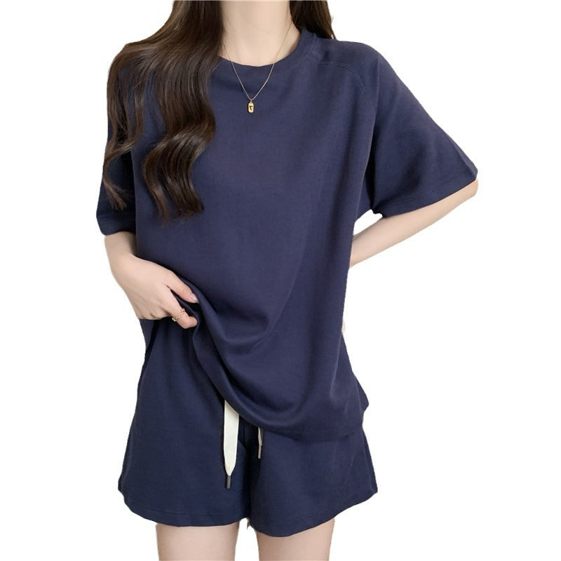 Femme Crop Relaxed Fit Lounge Set med snoretræk detalje Stilla