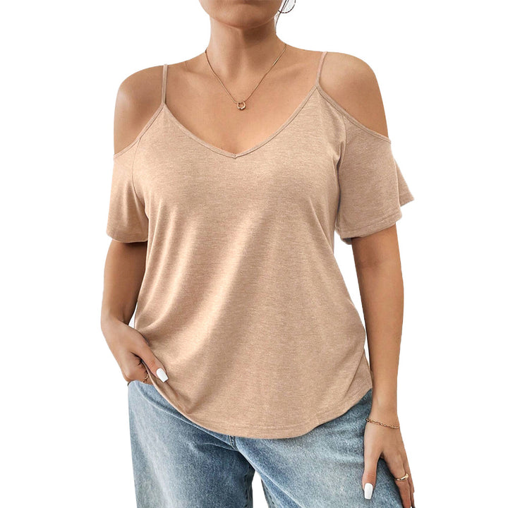 Dame afslappet T-shirt med cut-out ærmer Skovae