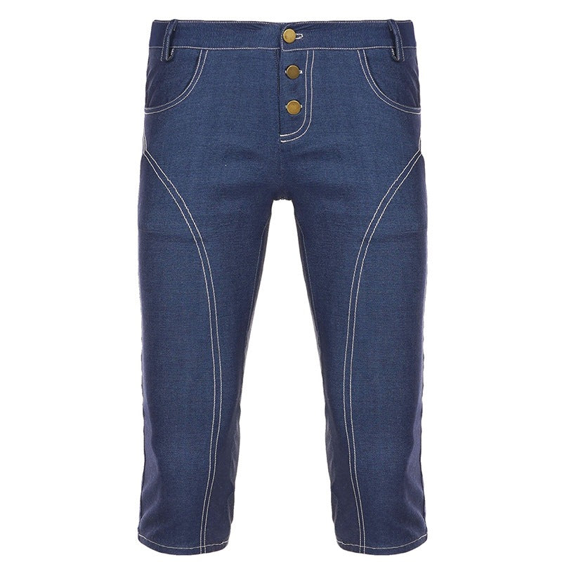 Dame Denim Crop-Top med moderne snit og justerbare stropper Skovae