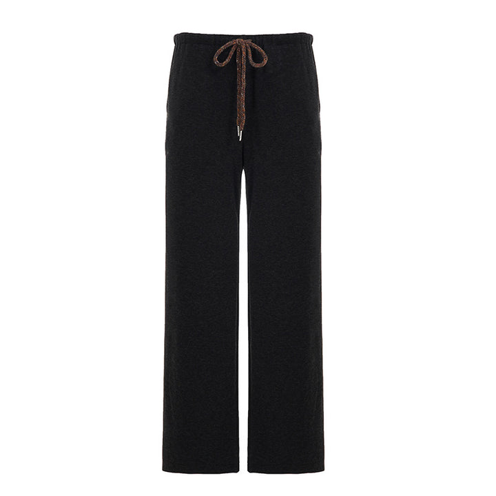 Dame casual Palazzo-bukse med elastisk linning og justerbar snor Skovae